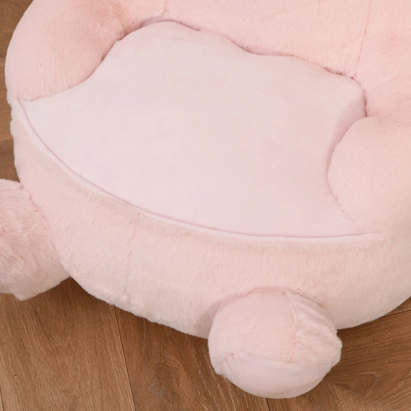 HOMCOM Puff Infantil Diseño de Conejo Sillón para Niños 18-36 Meses con Cojín Antideslizante para Dormitorio Sala de Juegos 60x50x59cm Rosa