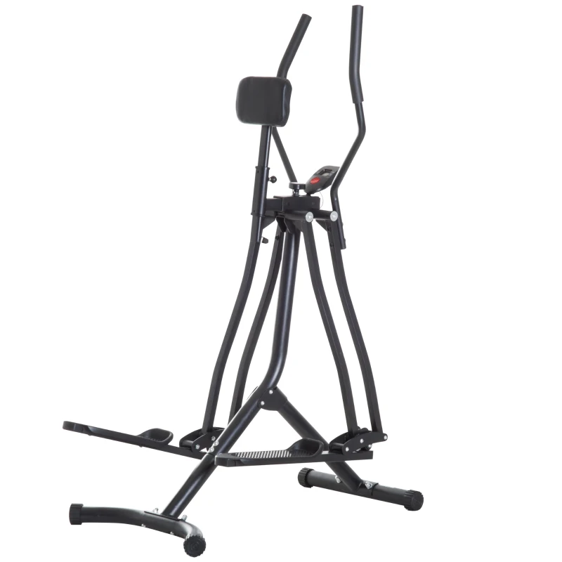 HOMCOM Crosstrainer, Heimtrainer, LCD-Display, einstellbares Brustpolster, Stahl, Schwarz, 96 x 60 x 152 cm