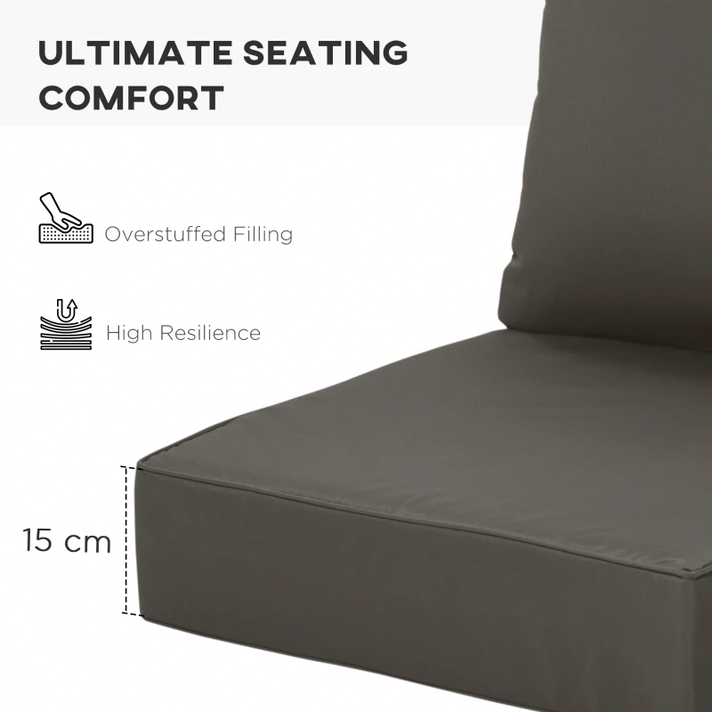 Outsunny Outdoor Seat and Back Cushion Set Patio Deep Seating Chair Replacement Cushion