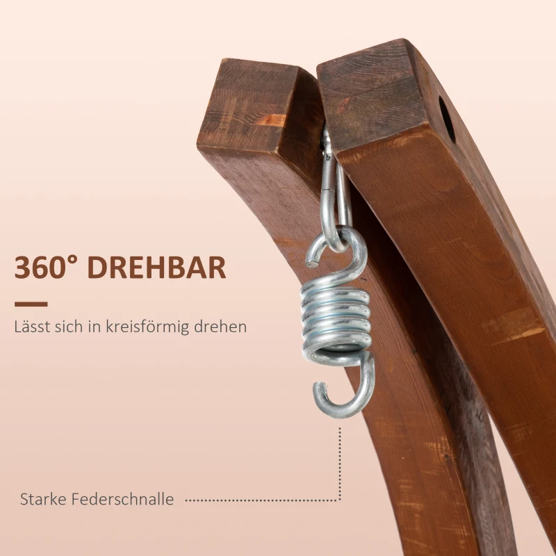 Outsunny Hängestuhlgestell aus Lärchenholz Hängesesselgestell Hängestuhl Ständer max. 120 kg freistehend Outdoor Indoor Natur 127 x 162 x 211 cm