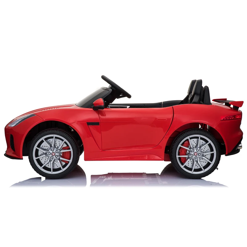 HOMCOM Voiture véhicule électrique enfants 12 V - V. max. 8 Km/h effets sonores + lumineux rouge Jaguar F-Type SVR coupé