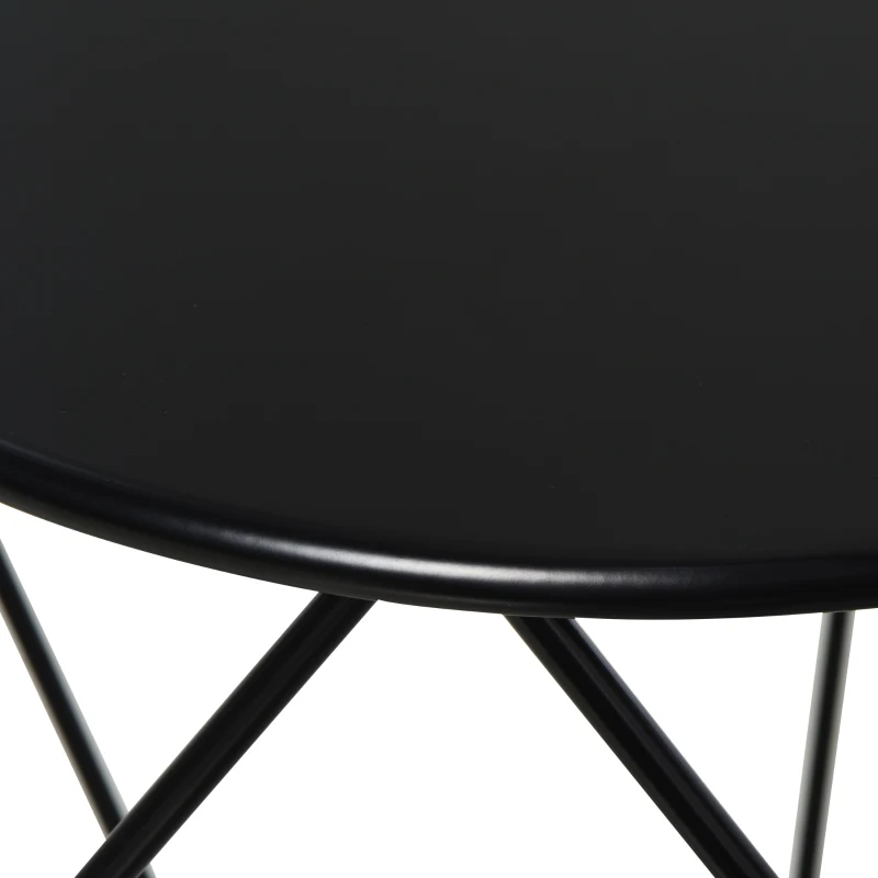 HOMCOM Table Basse Ronde Table d'appoint Bout de Canapé Design Industriel dim. Ø 51 x H44 cm en Acier Noir
