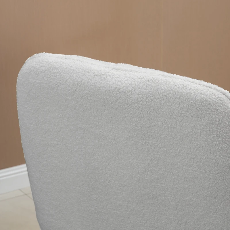 HOMCOM Schaukelstuhl Modern-Design Schaukelstuhl, Sherpa-Fleece, Steppung, 63 cm x 95cm x 97 cm Natur+ Grau