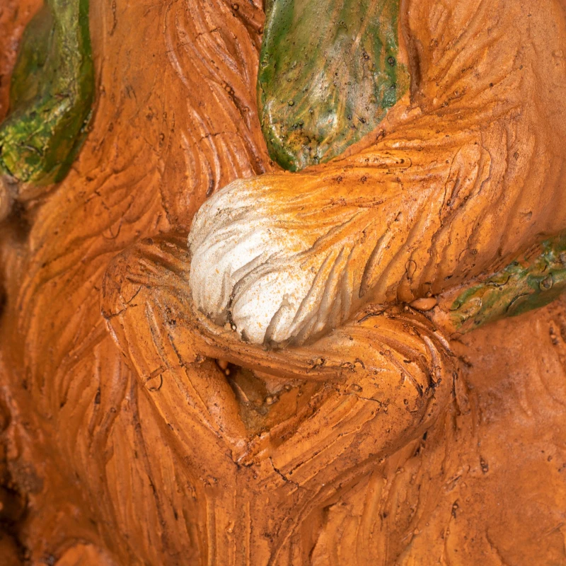 Outsunny Blumentopf, Hase mit Weidenkorb, wetterfest, 45x27x50cm, Braun