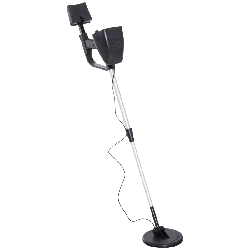 Outsunny Metal Detector Cercametalli 2 Modalità Bobina Impermeabile con Attacco Cuffia 13×24×77.5-105cm Nero