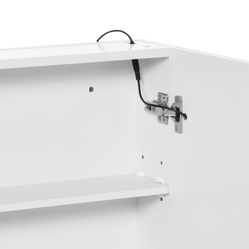 HOMCOM Miroir Lumineux LED Armoire Murale Design de Salle de Bain 2 en 1 dim. 50L x 15l x 60H cm MDF Blanc