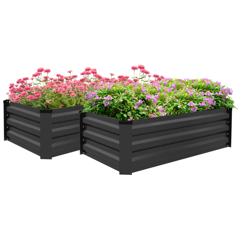 FORTUNO Set Di 2 Letti Da Giardino Rialzati Rotondi In Acciaio Zincato – Diametro 10,2 Cm, Per Piante E Verdure, Colore Argento, Facili Da Montare