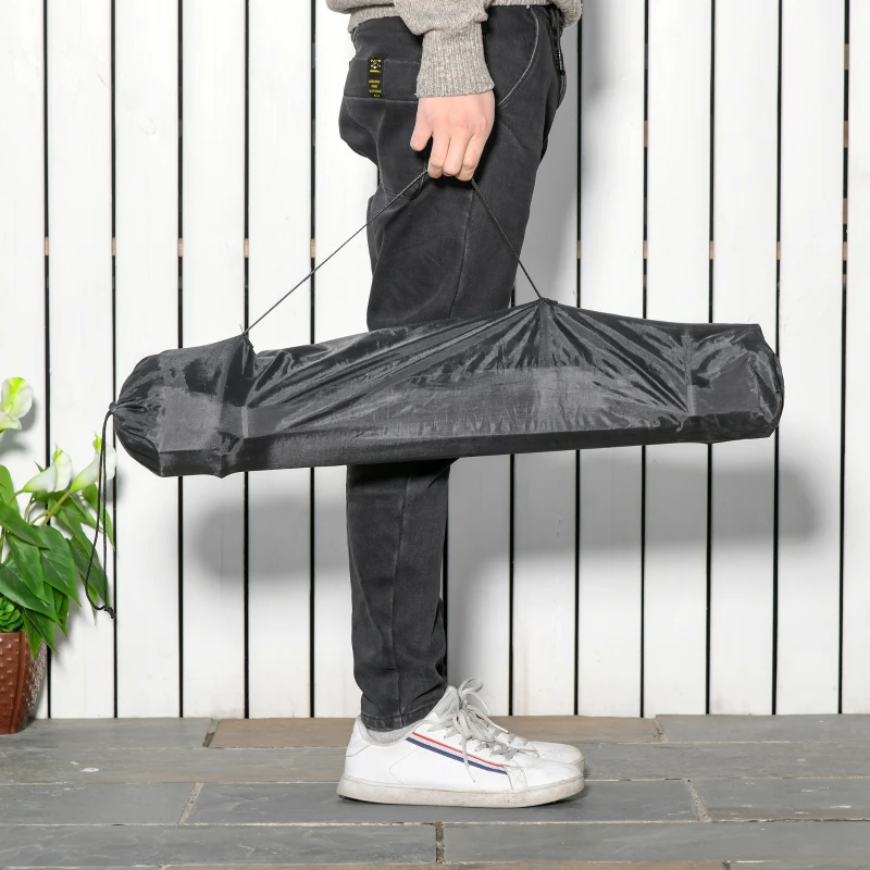 Outsunny Tavolo da Campeggio Picnic Pieghevole, Salvaspazio e Arrotolabile con Borsa da Viaggio, Nero 70x70x69cm