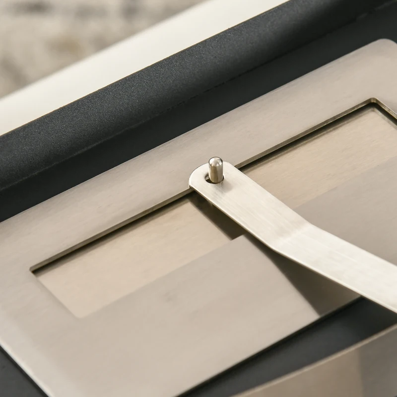 HOMCOM Camino Bioetanolo in Acciaio Inox, 3h di Combustione con Serbatoio 1.5L e Copertura 25m², 45x18x17 cm, Argento