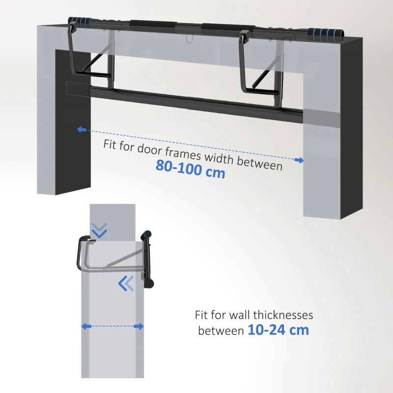 SPORTNOW Pull-Up Bar, No-Drilling Chin-Up Bar, Push-Up Stand with Resistance Bands, Padded Handles for Home Gym Exercise