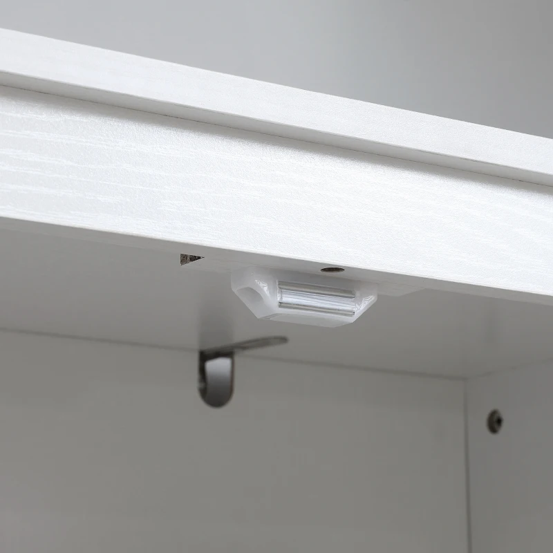 HOMCOM Mobile Cucina a 4 Ante con Mensole Regolabili e Base Rialzata in Legno, 80x40x182cm, Bianco