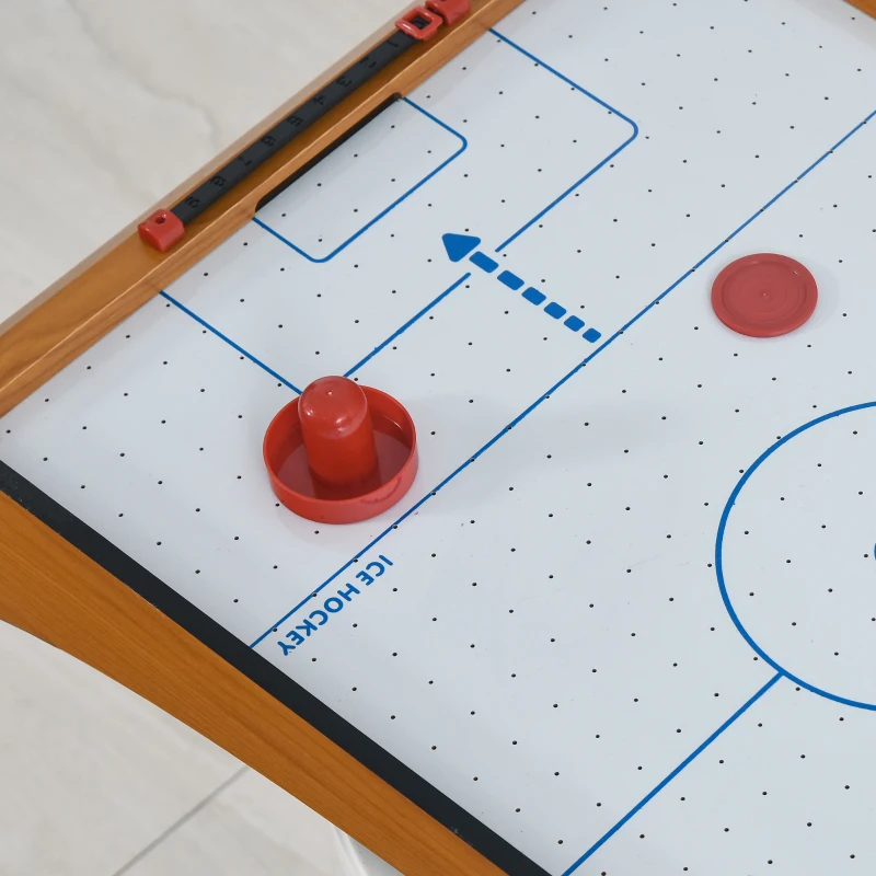 HOMCOM Tavolo Air Hockey Portatile con Ventilatore e Accessori Inclusi (Manopole, Dischetti, Segnapunti) 72.5x40x10.5cm