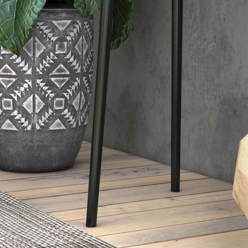 Outsunny Table bistro ronde de jardin table d'extérieur plateau mosaïque céramique acier Ø35 x 45,5H cm noir