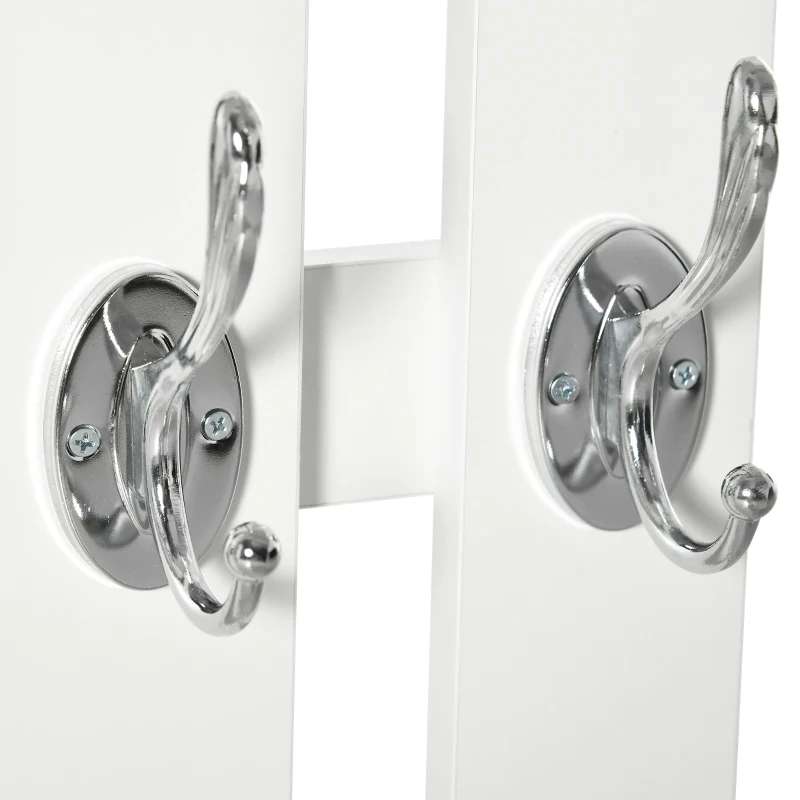 HOMCOM Ensemble de meubles d'entrée avec meuble chaussures et porte-manteaux blanc