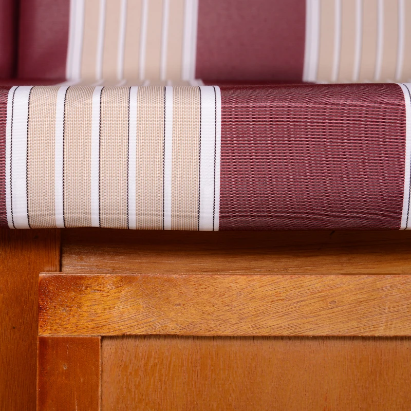 Outsunny Strandkorb Ostsee Volllieger 2-Sitzer Strandkörbe aus Tannenholz, 5-stufige verstellbare Rückenlehne, Strandkorb mit Fußbänkchen Seitentische, PE Geflecht, Strandstuhl für Balkon, Rot+Weiß