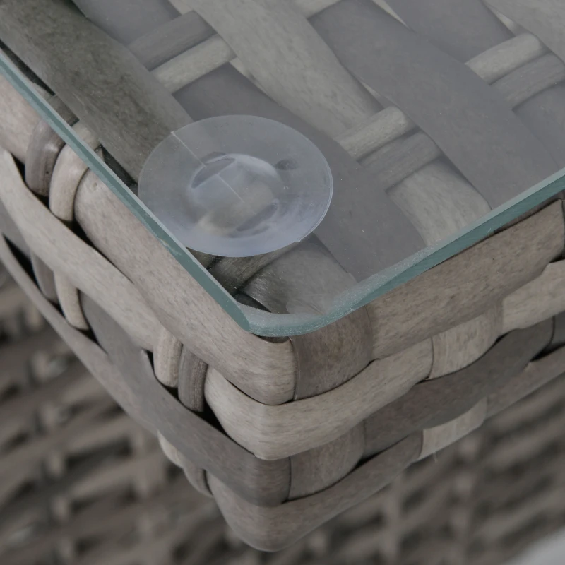 Outsunny Salotto da Giardino Set 3 Pz con 2 Divani da Esterno e 1 Tavolo da Giardino in Rattan Sintetico Grigio