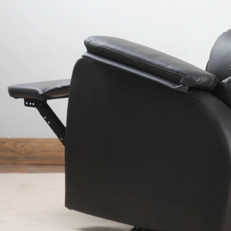 HOMCOM Sillón Relax Reclinable Manual Tapizado en PU con Reposapiés Retráctil Asiento y Respaldo Extra Acolchados para Salón Oficina Dormitorio 75x92x99 cm Marrón