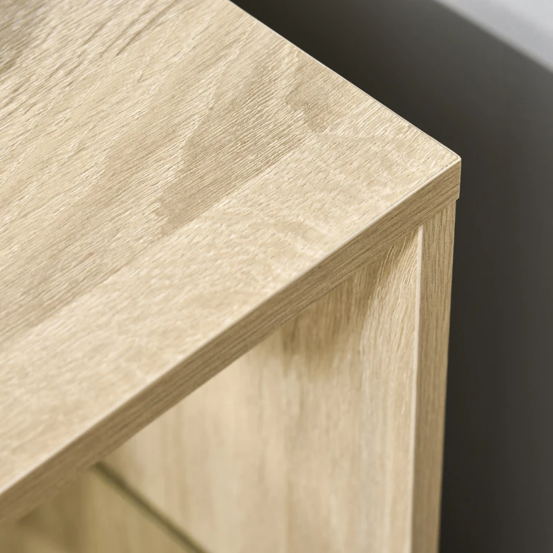 HOMCOM Tavolino da Salotto Moderno e Multiuso in Legno e Vetro per Soggiorno o Camera, 40x40x56cm