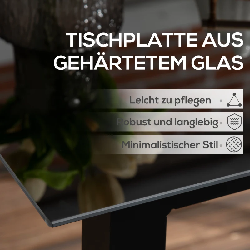 Outsunny Gartentisch Outdoor-Tisch Outdoor-Loungetisch, wetterbeständig, 80 x 80 x 74 cm, Schwarz