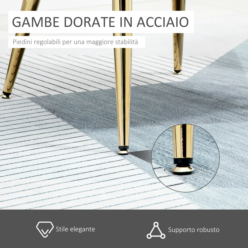 HOMCOM Poltrona in Velluto Imbottita con Schienale a Conchiglia e Gambe in Acciaio per Camera e Salotto, 63x65x84cm, Crema