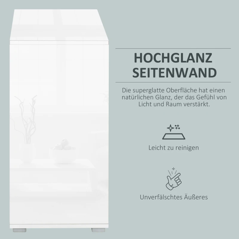HOMCOM Aufbewahrungsschrank mit 2 Schubladen, 2 Türen, mit Kippschutz, für Wohnzimmer, Schlafzimmer, 79 x 36 x 74 cm, Weiß+Grau