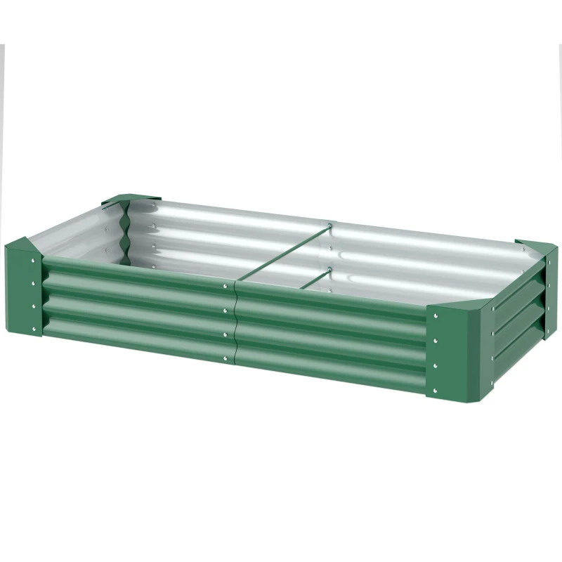 Outsunny 180 x 90cm Galvanised Steel Open Planter - Green