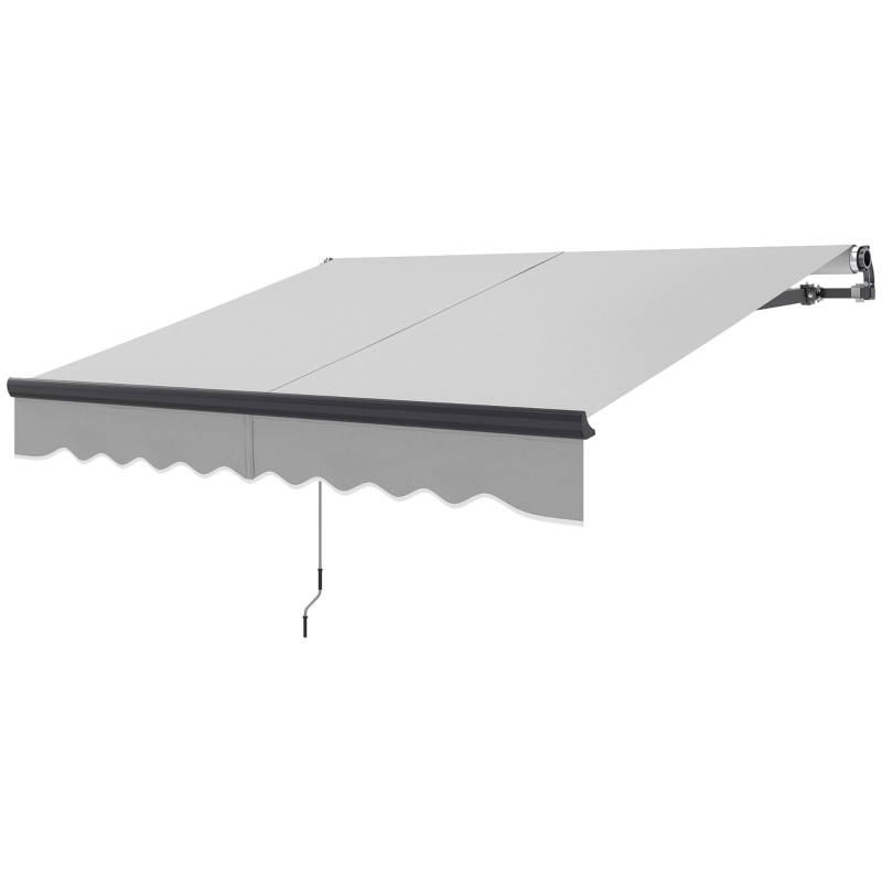 Outsunny 2.5 x 2m Electric Awning with Remote Controller, Aluminium Frame DIY Retractable Awning, UV30+ Sun Shade Canopy for Garden Patio Deck Door Window, Light Grey