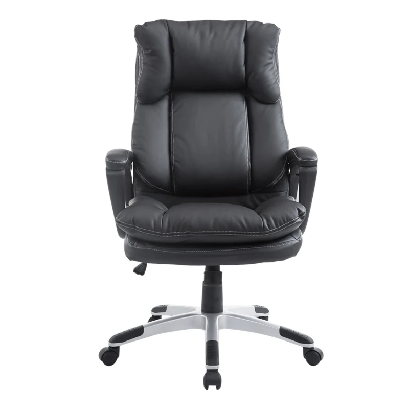 HOMCOM Silla Ejecutiva de Escritorio Silla de Despacho con Ruedas y Reposabrazos Altura Ajustable 66x71x110-120,5 cm Negro