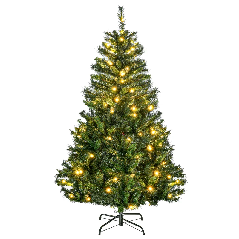 HOMCOM Weihnachtsbaum Christbaum künstlicher Weihnachtsbaum, inkl. Schmuck  95 cm x 95 cm x 150 cm, Grün