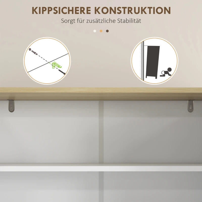 HOMCOM Küchenschrank Küchenbuffet Hochschrank, 1 Schublade, 1 Regal, 80 cm x 40 cm x 180 cm, Weiß