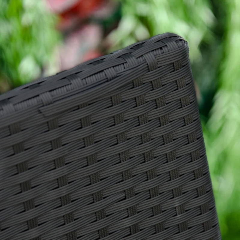 Outsunny Banc de jardin 2 places style cosy chic résine tressée 4 fils imitation rotin noir