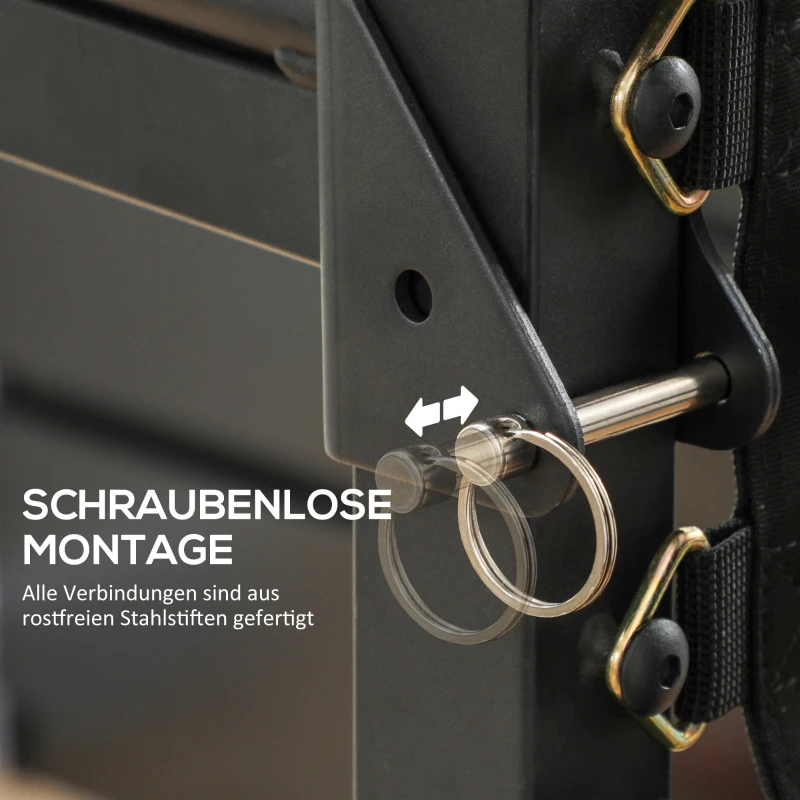 SPORTNOW Faltbarer Power Tower, Klimmzugstation, höhenverstellbar, für Push-ups und Liegestütze, Leichte Montage, Metall