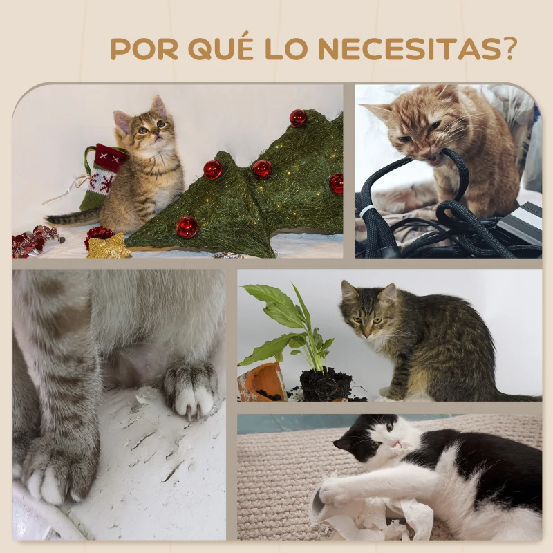 PawHut Juego de Escalada para Gatos de Pared Estantes para Gatos 4 Piezas Hamaca Nido Plataformas para Saltar Gris