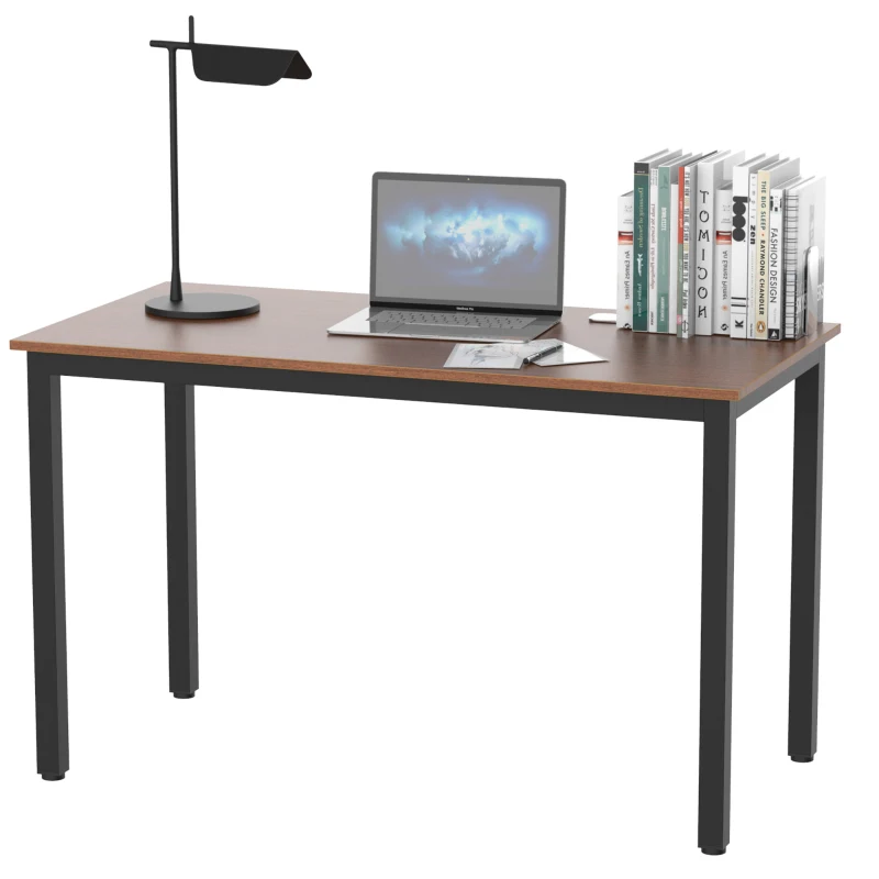 HOMCOM Scrivania Tavolo per Computer da Ufficio, Tavolo da Pranzo per Camera in Truciolato, 120×60×74 cm, color Noce