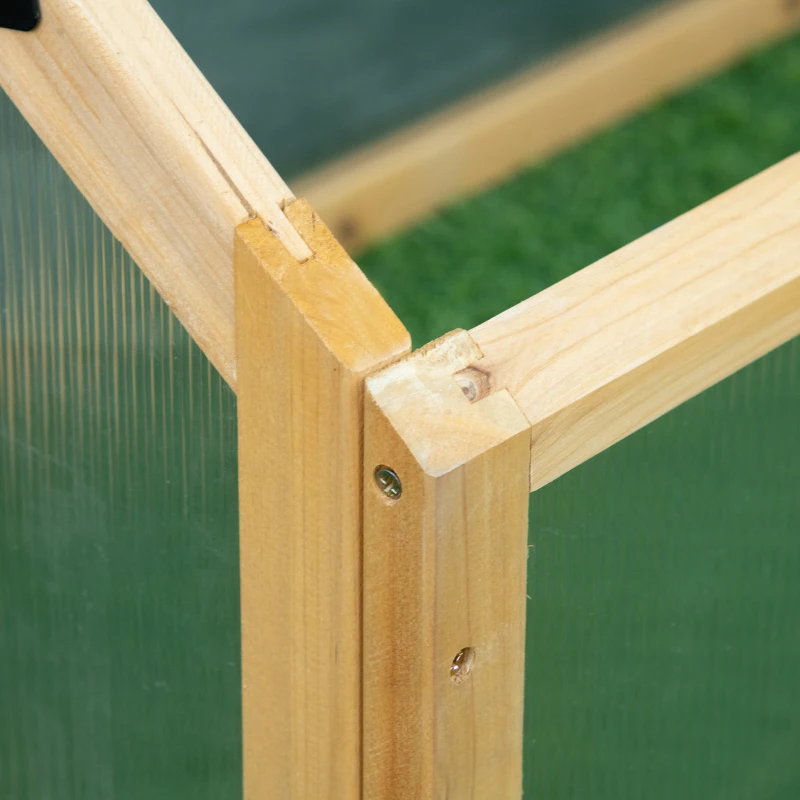 Outsunny Mini Serre de Jardin Serre à tomates dim. 90L x 52l x 49,5H cm Toit ouvrable Panneaux de Polycarbonate Bois Sapin pré-huilé