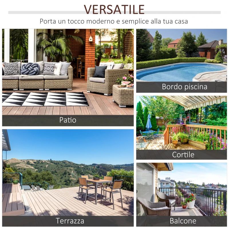 Outsunny Tavolino in Rattan Sintetico, Tavolino da Esterno Piccolo, per Giardino, Terrazzo Impermeabile Marrone 90x50x35cm