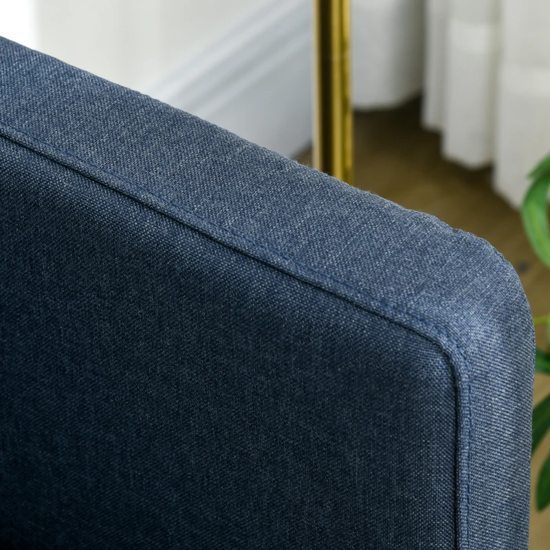 HOMCOM Zweisitzer-Sofa, breite Armlehnen, atmungsaktiver Stoff, Schaumstoffpolsterung, 135 x 67 x 80 cm, Dunkelblau