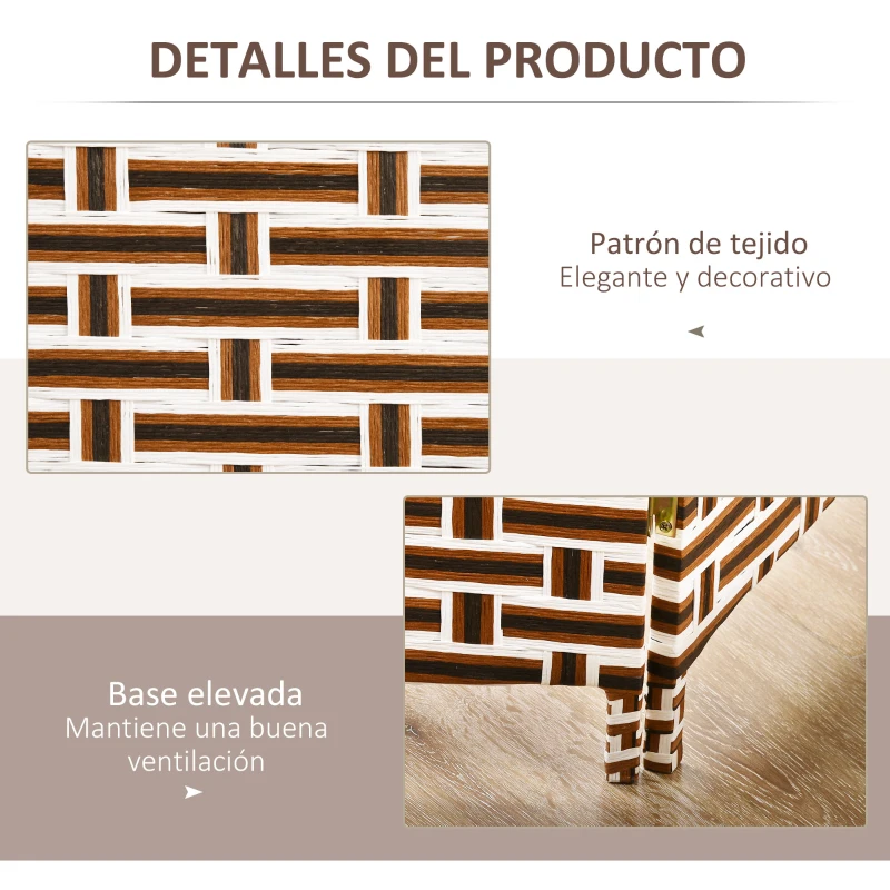 HOMCOM Biombo Separador de Ambientes de 4 Paneles Plegables de Madera de Pino y Fibra de Papel 180x180cm Marrón y Blanco