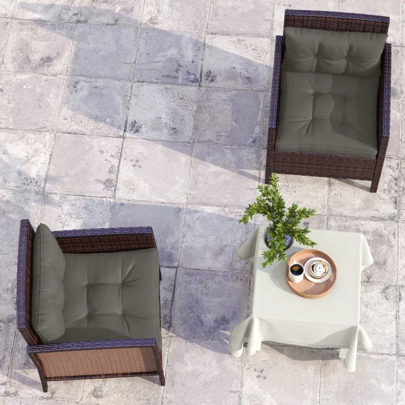 Outsunny Lot de 4 coussins pour le jardin avec 2 coussins d'assise et 2 coussins de dossier, polyester, gris anthracite