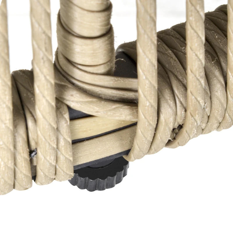 Outsunny 3 Pieces Rattan Bistro Set, Wicker Garden Furniture Set with Cushions, Glass Top Coffee Table and Chairs for Outdoor, Patio, Balcony, Brown