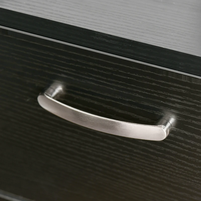 HOMCOM L-Shaped Computer Desk with Storage Compartments, Drawer and Cabinet, Laptop PC Corner Table, Home Office Workstation, 120 x 115 x 76cm, Black