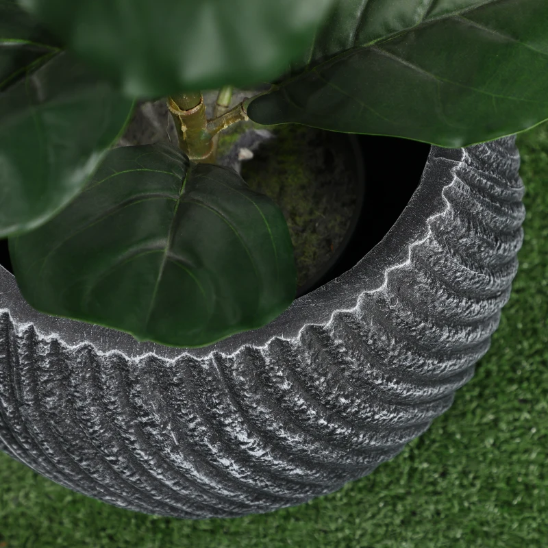 Outsunny 2er-Set Übertöpfe In-und Outdoor, wetterbeständig, modernes Design, 33 cm x 33 cm x 28 cm, Grau