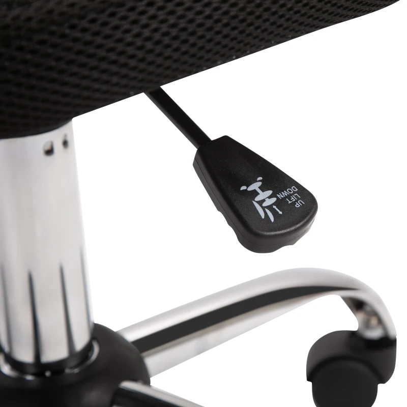Vinsetto Chaise de bureau ergonomique fauteuil de bureau hauteur réglable piètement chromé pivotant 360° revêtement maille noir