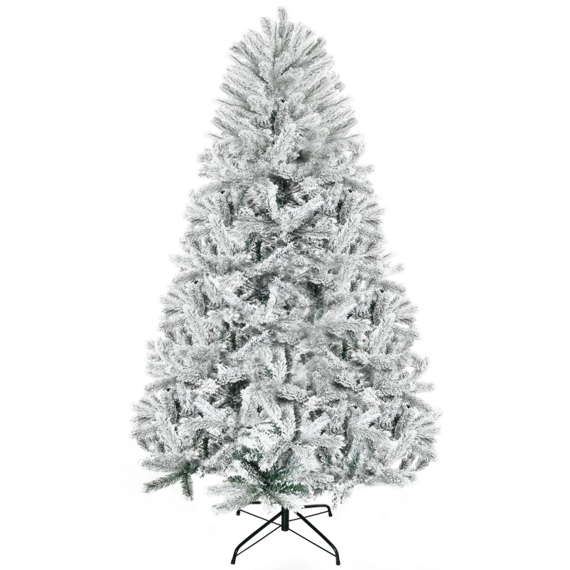 HOMCOM Sapin de Noël Artificiel enneigé 180 cm 521 Branches épines Imitation Nordmann Grand réalisme
