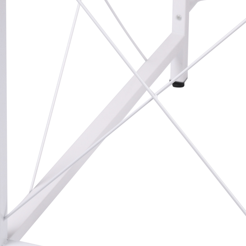 HOMCOM Bureau d'angle Bureau Informatique Design Moderne métal MDF Imitation Bois chêne et Blanc