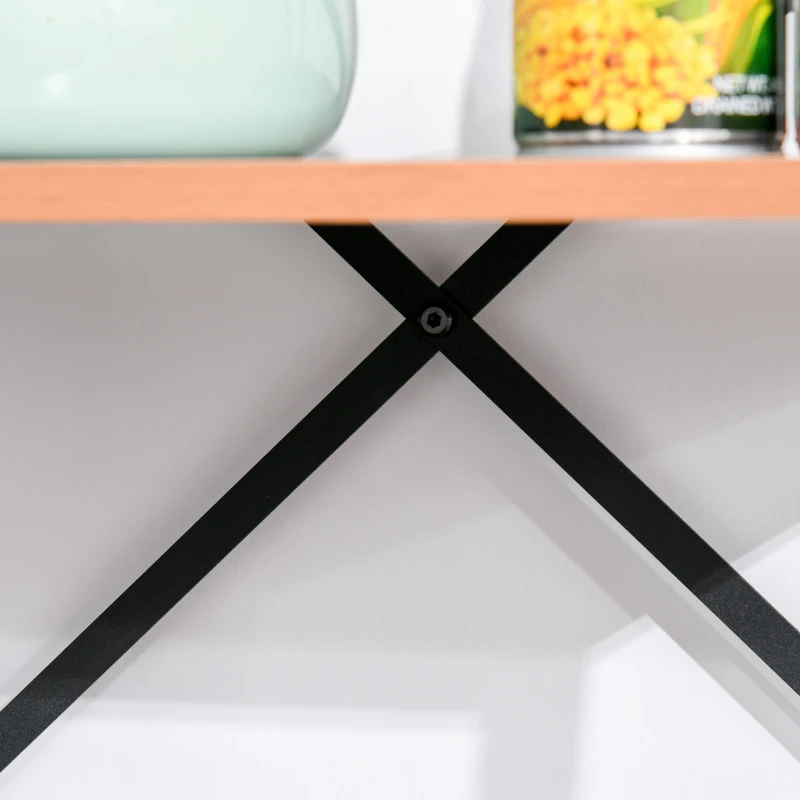 HOMCOM Estantería de Escalera Estantería Industrial Librería con 4 Estantes para Libros para Salón 60x35x145 cm Marrón Rústico