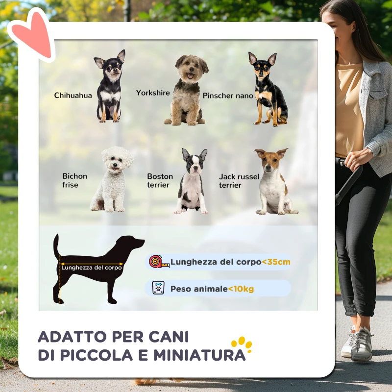 PawHut Passeggino per Cani Pieghevole con Trasportino Rimovibile e Tettuccio, 82x49.5x98cm, Nero