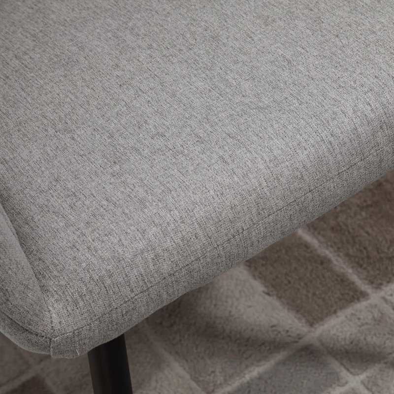 HOMCOM Set 2 Sedie Imbottite Moderne con Rivestimento in Tessuto per Soggiorno e Salotto, Grigio Chiaro