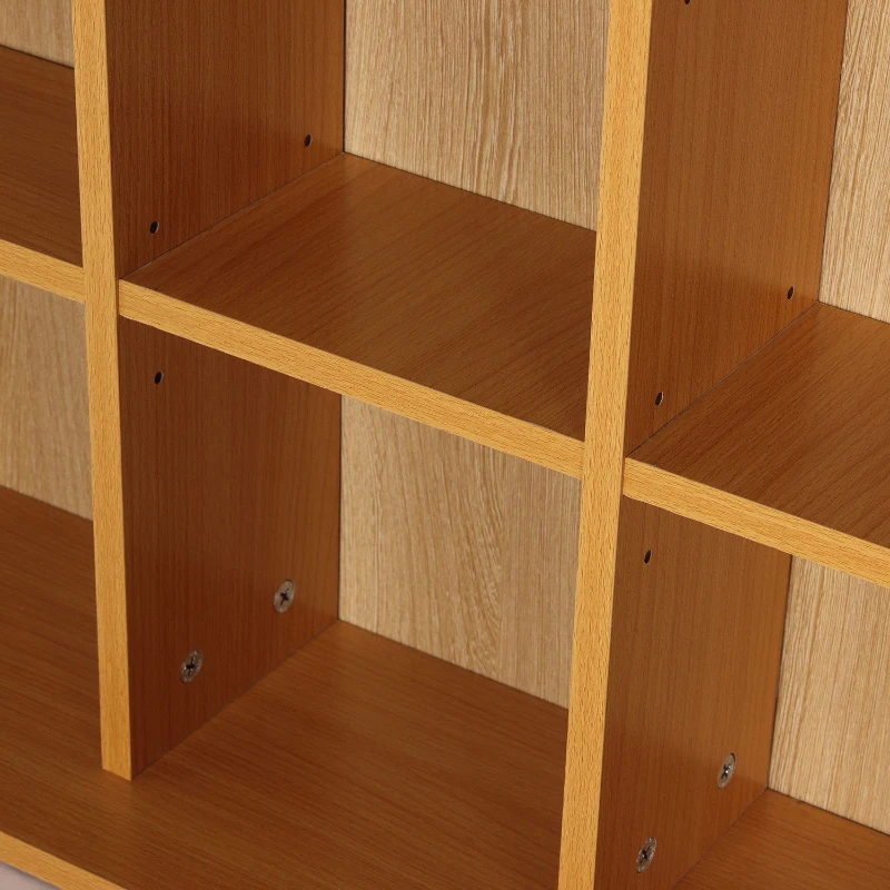 HOMCOM Mobile Porta CD con Ripiani Regolabili, Scaffale Porta 456CD/336DVD Salvaspazio in Legno, Mobile Portacd con 24 Scomparti, per Soggiorno, Camera da Letto, Ufficio, 89x20x130.5 cm, Color Faggio