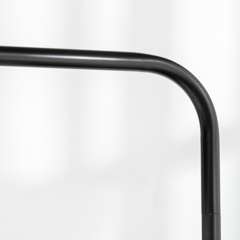 HOMCOM Lampada da Terra Moderna in Acciaio con Paralume in Tessuto Effetto Lino, 64x38x163.5 cm, Bianca e Nera